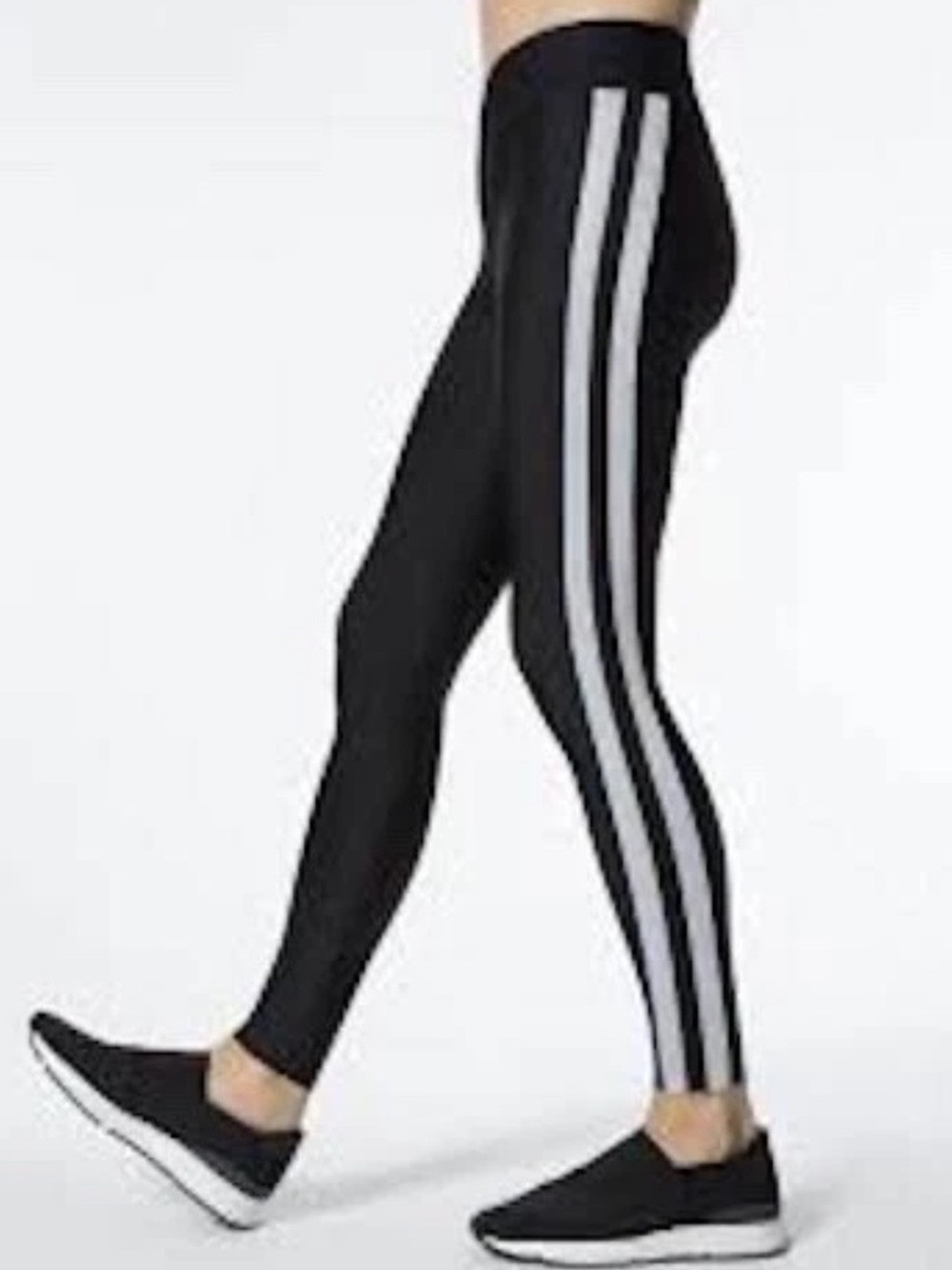 Ultracor high waist Black Leggings Silver Side Stripes XS